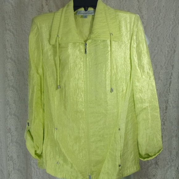 Samantha Gray Limonade Green Zip Front Jacket NWOT - Picture 1 of 2